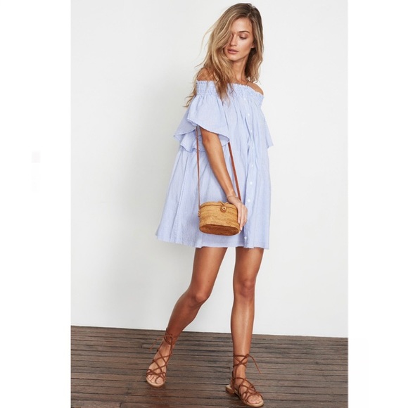 Faithfull the Brand Dresses & Skirts - Faithful the Brand Belize Stripe Print Deia Dress Stripe Cotton Button Detail